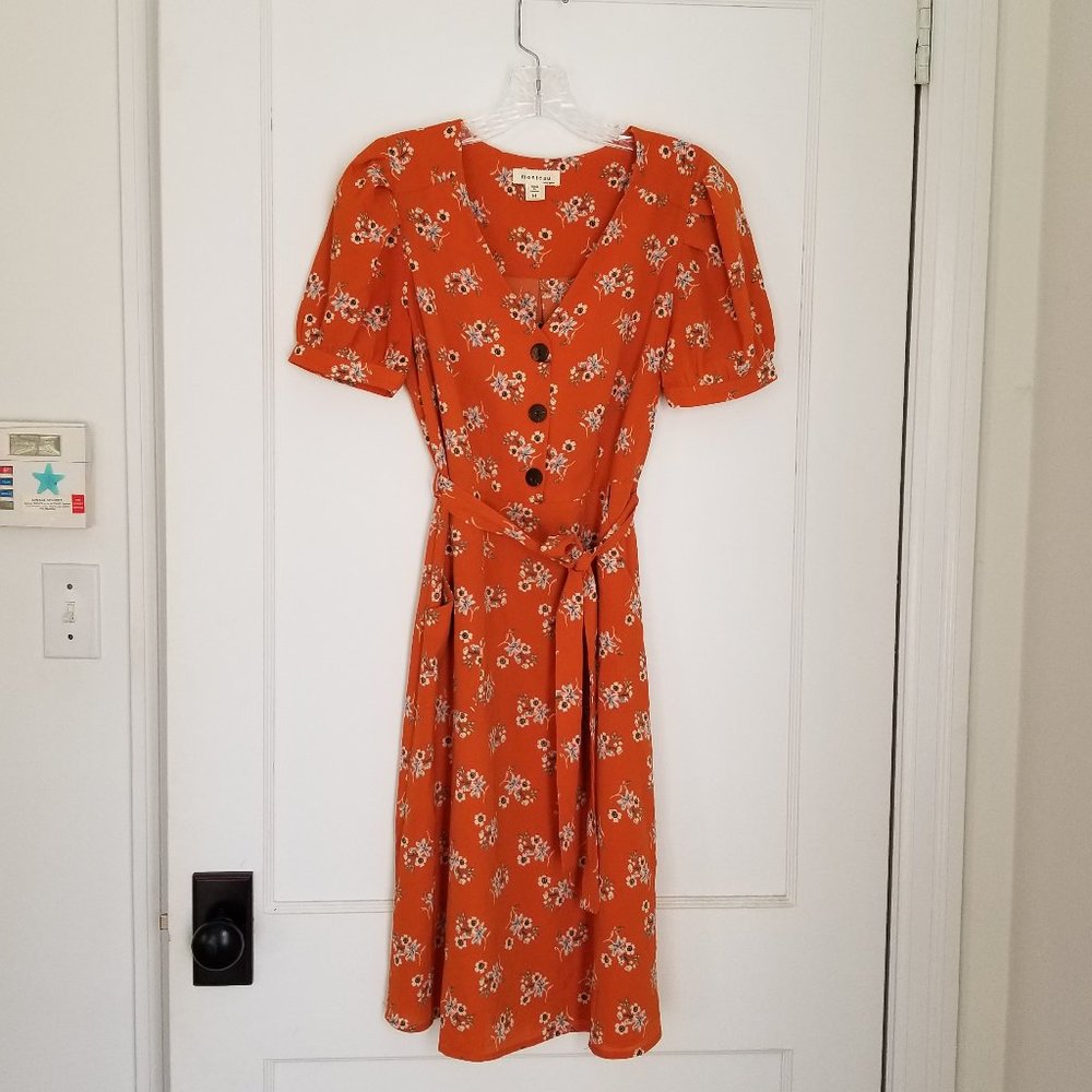 Orange floral dress